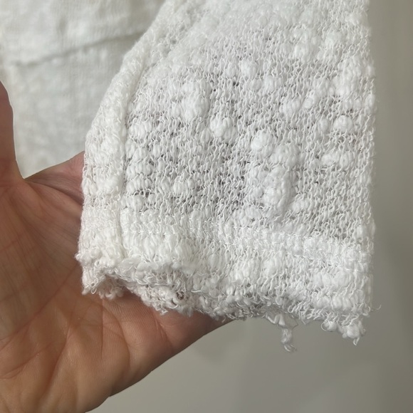 FP WE THE FREE Ocean Air Hacci Pullover Knit Sweater Ivory/White Size Small - Picture 7 of 16